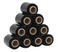 vidaXL Film Estensibili 10 pz Nero 23 μm 10 cm x 150 m, pellicola di imballaggio, pellicola di avvolgimento, pellicola di avvolgimento