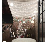 vidaXL Filo di Luci Sferiche 20m 200 LED Bianco Freddo 8 Funzioni