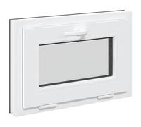 vidaXL Finestra seminterrato RISOR 60 x 40 cm PVC e vetro antracite, design moderno seminterrato, installazione di finestre rettangolari, finestre in PVC resistenti per luce e ventilazione