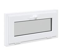vidaXL Finestra seminterrato RISOR 80 x 40 cm PVC e vetro bianco, design moderno seminterrato, installazione di finestre rettangolari, finestre in PVC durevoli per luce e ventilazione