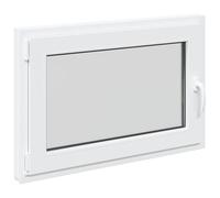 vidaXL Finestra seminterrato RISOR 90 x 70 cm PVC e vetro bianco, seminterrato, isolamento termico moderno e durevole per finestre, accessori in vetro PVC insonorizzati