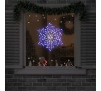vidaXL Fiocco di Neve di Natale Blu 55,5 x 55,5 x 0,75 cm PVC, Salotto, Decorazioni Natalizie Moderne, luci LED Colorate, Ornamento da Interno, Illuminazione da Giardino