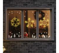 vidaXL Fiocco di Neve di Natale Bianco Caldo 45 x 38 cm PVC, Illuminazione per Soggiorno, Decorazioni Natalizie Moderne, luci Festive con Ornamenti a Stella, Decorazioni Invernali