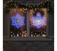 vidaXL Fiocco di Neve di Natale Blu 55,5 x 55,5 x 0,75 cm PVC, Salotto, Decorazioni Natalizie Moderne, luci LED Colorate, Ornamento da Interno, Illuminazione da Giardino