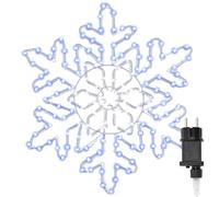 vidaXL Fiocco di Neve di Natale Blu 55,5 x 55,5 x 0,75 cm PVC, Salotto, Decorazioni Natalizie Moderne, luci LED Colorate, Ornamento da Interno, Illuminazione da Giardino