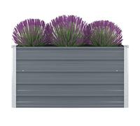 vidaXL Fioriera 100 x 100 x 45 cm Acciaio zincato Grigio