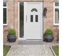 vidaXL Fioriera 2 PCS Antracite 50 x 50 x 40 cm Acciaio, Giardino e terrazza, Vaso Outdoor Resistente, Contenitore Rettangolare per Erbe, Ottima Decorazione