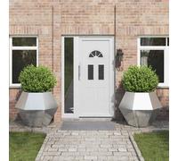 vidaXL Fioriera 2 PCS Argento 100 x 100 x 80 cm Acciaio Inossidabile, Giardino e terrazza, Vaso Outdoor Resistente, Contenitore Rettangolare per Erbe, Ottima Decorazione