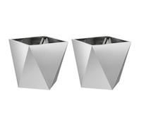 vidaXL Fioriera 2 pcs Argento 40 x 40 x 40 cm Acciaio zincato