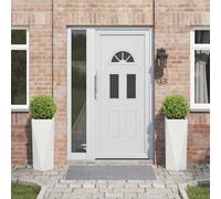 vidaXL Fioriera 2 pcs Bianco 30 x 30 x 75 cm Acciaio