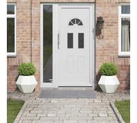 vidaXL Fioriera 2 PCS Bianco 50 x 50 x 40 cm Acciaio, Giardino e terrazza, Vaso Outdoor Resistente, Contenitore Rettangolare per Erbe, Ottima Decorazione