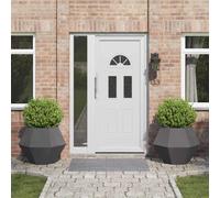 vidaXL Fioriera 2 pcs Nero 75 x 75 x 60 cm Acciaio