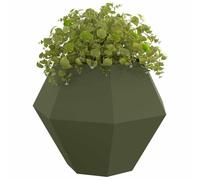 vidaXL Fioriera 2 PCS Verde Oliva 100 x 100 x 80 cm Acciaio, Giardino e terrazza, Vaso Outdoor Resistente, Contenitore Rettangolare per Erbe, Ottima Decorazione