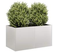 vidaXL Fioriera 80x40x40 cm in Acciaio Inox, Vaso per Piante, Supporto per Piante, Letto rialzato, Supporto per fioriera, Vassoio per Piante