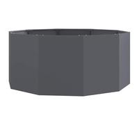 vidaXL Fioriera Antracite 120 x 120 x 50 cm Acciaio, Vasi in Acciaio Moderni, Resistenti per Giardino e terrazza, contenitori Rotondi per Piante, Decorazioni per Esterni