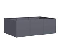 vidaXL Fioriera Antracite 120x80x40 cm in Acciaio, Vaso per Piante, Supporto per Piante, Letto rialzato, Supporto per fioriera, Vassoio per Piante