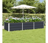 vidaXL Fioriera Antracite 240 x 80 x 45 cm Acciaio, Design per Giardini e terrazze, Moderno, duraturo, soluzioni ecocompatibili, migliora Il Soggiorno all'aperto con spazi Funzionali, Idee Creative