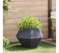 vidaXL Fioriera Antracite 75 x 75 x 60 cm Acciaio, Giardino e terrazza, Vaso Outdoor Resistente, Contenitore Rettangolare per Erbe, Ottima Decorazione