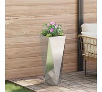 vidaXL Fioriera Argento 30 x 30 x 75 cm Acciaio inossidabile