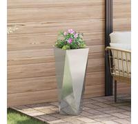 vidaXL Fioriera Argento 30 x 30 x 75 cm Acciaio zincato, Scatola di Piantagione in Acciaio, Resistente, Rettangolare per Giardino e Terrazza, Decorazione Esterno
