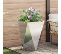 vidaXL Fioriera Argento 50 x 50 x 75 cm Acciaio Inossidabile, Scatola di Piantagione in Acciaio, Resistente, Rettangolare per Giardino e Terrazza, Decorazione Esterno