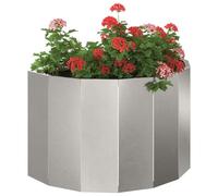 vidaXL Fioriera Argento 60 x 30 x 35 cm Acciaio Inossidabile, Vaso da Giardino, Supporto in Acciaio, Decorativo per Esterni, Contenitore Robusto, Accento in Serra