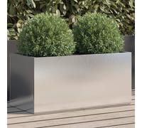 vidaXL Fioriera Argento 62x30x29 cm in Acciaio Inox