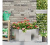 vidaXL Fioriera Argento 90 x 45 x 35 cm Acciaio inossidabile