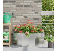 vidaXL Fioriera Argento 90 x 45 x 35 cm Acciaio zincato