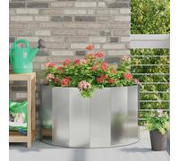 vidaXL Fioriera Argento 90 x 45 x 50 cm Acciaio zincato