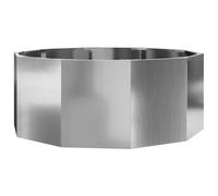 vidaXL Fioriera Argento 90 x 90 x 35 cm Acciaio zincato, Vasi in Acciaio Moderni, Resistenti per Giardino e terrazza, contenitori Rotondi per Piante, Decorazioni per Esterni