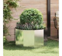 vidaXL Fioriera Argento 90 x 90 x 50 cm Acciaio Inossidabile, Vasi in Acciaio Moderni, Resistenti per Giardino e terrazza, contenitori Rotondi per Piante, Decorazioni per Esterni
