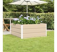 vidaXL Fioriera Avorio 100 x 100 x 45 cm Acciaio, Soluzioni per Giardini e terrazze, Design Moderno, Materiali Resistenti, migliora Gli spazi Esterni, scopri opzioni stilose