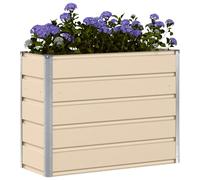 vidaXL Fioriera Avorio 100 x 40 x 75 cm Acciaio, Giardino e terrazza, Moderno, Materiali durevoli ed ecologici per mobili e Decorazioni Esterne, Design Elegante e Funzionale