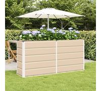vidaXL Fioriera Avorio 160 x 40 x 75 cm Acciaio, Giardino e terrazza, Moderno, Materiali durevoli ed ecologici per mobili e Decorazioni Esterne, Design Elegante e Funzionale