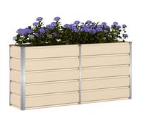 vidaXL Fioriera 160 x 40 x 75 cm Avorio Acciaio – Moderno Ecologica per Giardino e Terrazza