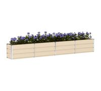 vidaXL Fioriera Avorio 320 x 40 x 45 cm Acciaio, Giardino e terrazza, Moderno, Materiali durevoli ed ecologici per mobili e Decorazioni Esterne, Design Elegante e Funzionale