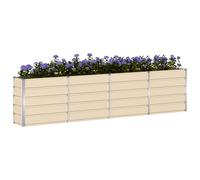 vidaXL Fioriera Avorio 160 x 40 x 75 cm Acciaio, Giardino e terrazza, Moderno, Materiali durevoli ed ecologici per mobili e Decorazioni Esterne, Design Elegante e Funzionale