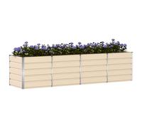 vidaXL Fioriera Avorio 240 x 80 x 75 cm Acciaio, Design per Giardini e terrazze, Moderno, duraturo, soluzioni ecocompatibili, migliora Il Soggiorno all'aperto con spazi Funzionali, Idee Creative