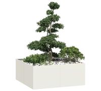 vidaXL Fioriera Bianca 100x100x40 cm in Acciaio