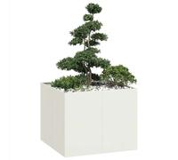 vidaXL Fioriera Bianca 100x100x80 cm in Acciaio