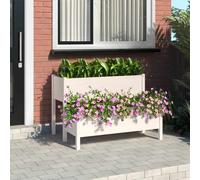 vidaXL Fioriera Bianca 110x84x75 cm in Legno Massello di Pino