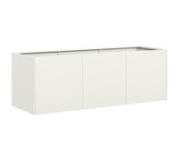 vidaXL Fioriera Bianca 120x40x40 cm in Acciaio Laminato a Freddo, Vaso per Piante, Supporto per Piante, Letto rialzato, Supporto per fioriera
