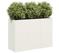 vidaXL Fioriera Bianca 120x40x80 cm in Acciaio Laminato a Freddo