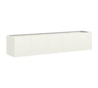 vidaXL Fioriera Bianca 200x40x40 cm in Acciaio Laminato a Freddo, Vaso per Piante, Supporto per Piante, Letto rialzato, Supporto per fioriera