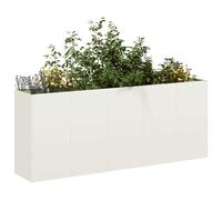 vidaXL Fioriera Bianca 200x40x80 cm in Acciaio Laminato a Freddo