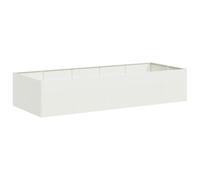vidaXL Fioriera Bianca 200x80x40 cm in Acciaio, Vaso per Piante, Supporto per Piante, Letto rialzato, Supporto per fioriera, Vassoio per Piante