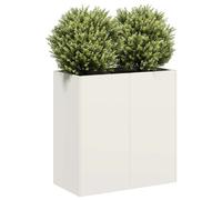 vidaXL Fioriera Bianca 80x40x80 cm in Acciaio Laminato a Freddo, Vaso per Piante, Supporto per Piante, Letto rialzato, Supporto per fioriera