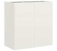 vidaXL Fioriera Bianca 80x40x80 cm in Acciaio Laminato a Freddo, Vaso per Piante, Supporto per Piante, Letto rialzato, Supporto per fioriera