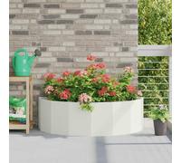 vidaXL Fioriera Bianco 120 x 60 x 35 cm Acciaio, Vaso da Giardino, Supporto in Acciaio, Decorativo per Esterni, Contenitore Robusto, Accento in Serra